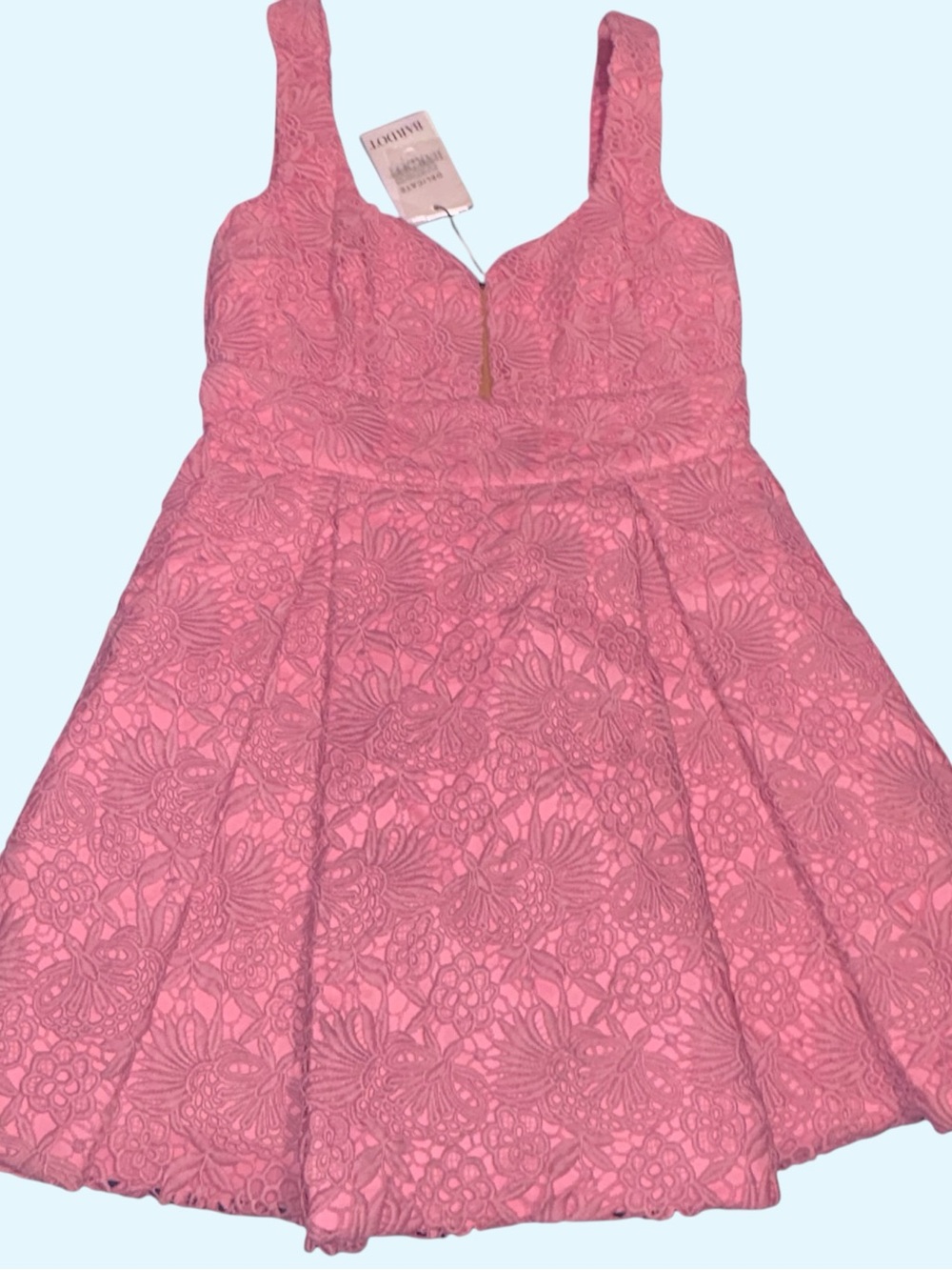 Bardot Mereba Pink Lace Mini Dress Size M MSRP $159 NWT - Picture 9 of 10